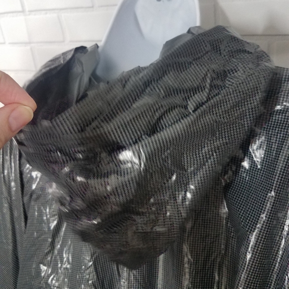 Gray and Black Houndstooth Plastic Poncho - Picture 4 of 4